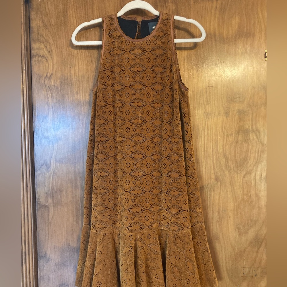 Anthropologie Maeve faux suede cutout dress